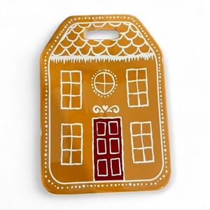 Ceramic Gingerbread House Cutting Board Tan Neutral Color